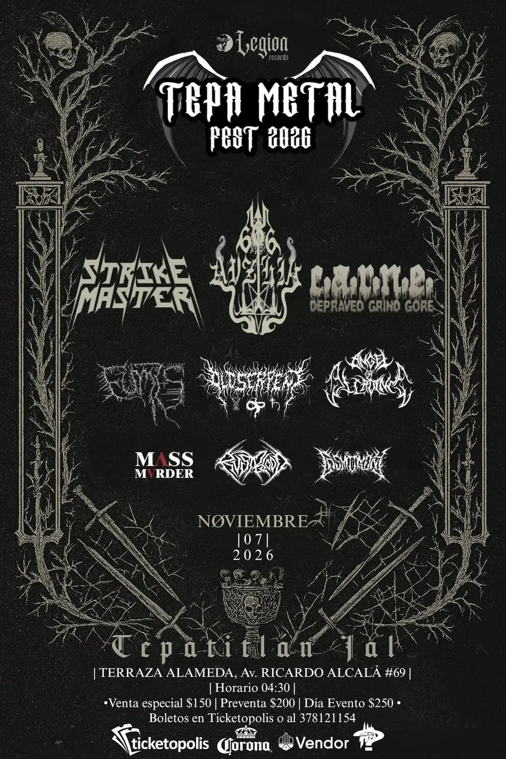 Flyer for the Terraza Alameda show in Tepatitlán, Jalisco